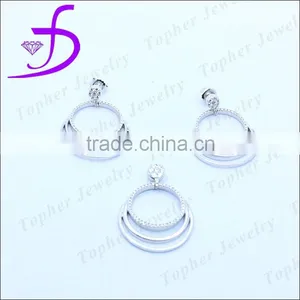 Hot-sell Silver Rhodium Set Cubic Zirconia Jewelry Silver Set thumbnail-1