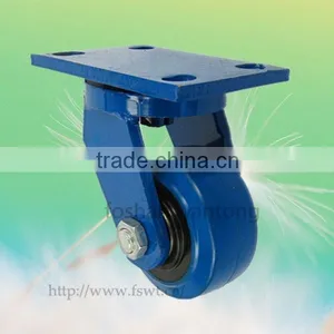 Shock Absorber Heavy Duty Swivel 6" Blue Rubber Caster thumbnail-4