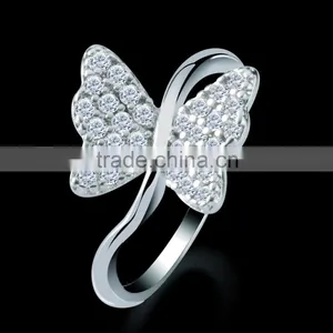 High Quality Irregular Round White Gold Plated Ring Stud Wing Shape Cubix Zirconia to India Snapdeal Flipkart thumbnail-2