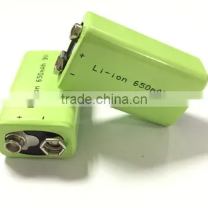 Deep Cycle 650mah 9v Li-ion Rechargeable Batteries for Remote Control thumbnail-1