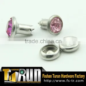 High End Metal Brass Ring Rivet With Rhithstone thumbnail-6
