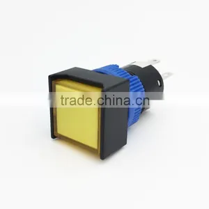 Plastic Switch Square 16mm Push Button Micro On/off Switch Orange Led thumbnail-3