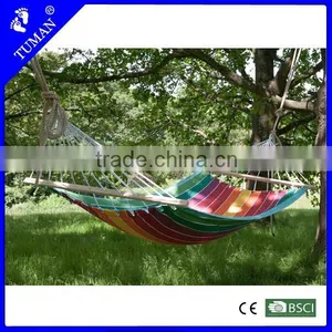 China Ningbo Portable Single Spreader Bar Cotton Woven Hammock thumbnail-1