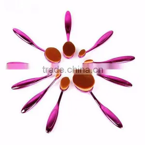 New Hot Sale10pcs Makeup Brushes Set Eyeshadow Foundation Blush Cosmetic Brush Rose Red Fashionable Oval Makeup Brush Tools thumbnail-1
