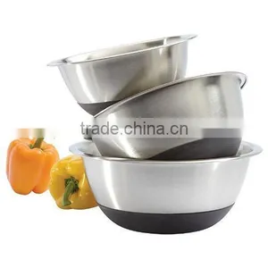 Set of 3 | Stainless Steel Mixing Bowls w/ Non-Skid Silicone Bottoms thumbnail-3