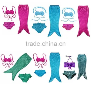 Hotsale Three in One Girls Kids Child Swimming Mermaid Tail Swimsuit thumbnail-1