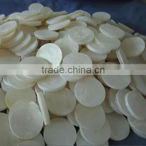 BTN010-round Flat White Mother Ofpearl Shell Button Blanks thumbnail-1