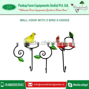 Wall Hook With 2 Birds Design 3 Hooks to Brighten Garden at Cheap Price thumbnail-1