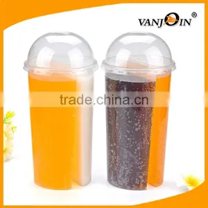 1000ml 30oz Disposable PP Plastic Three Part Cups for Iced Coffee Bubble Boba Tea Smoothie thumbnail-4