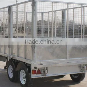 Fully Hot Deep Galvanized Tipping Trailer ,dump Wagon, Tandem Axles With Battary Oil Tank and Wire Mesh Fence thumbnail-2