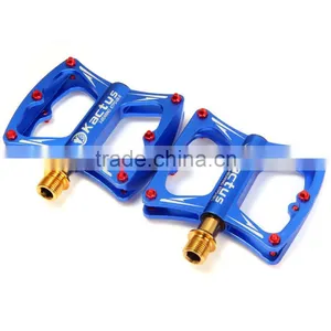2Pcs Kactus KTPD - 09 Bike MTB Flat Pedals Gold-plating Titanium Spindle CNC 3 Bearings Footrest Ultralight Non-slip Bike Pedals thumbnail-2
