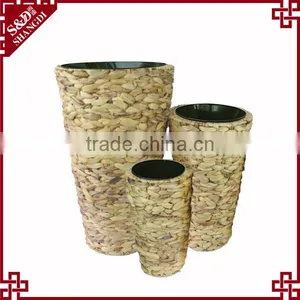 Decorative Nursery Planter Garden Natural Rattan Artificial Flower Pot thumbnail-1