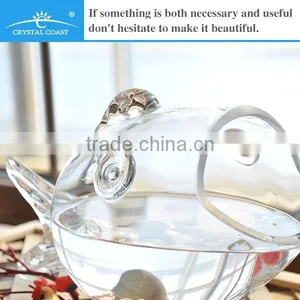 Clear Large Glass Fish Shaped Bowl thumbnail-1