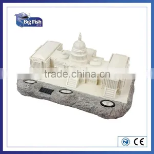 Decoartive Outdoor Garden Solar Powered Sculpture Polyresin White House Shaped LED Lights thumbnail-1
