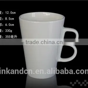 300ml Porcelain Promotion Mug With Handle White Drinking Mug With Handle thumbnail-3