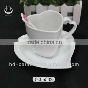 Ceramic Heart Shaped Tea Cup and Saucer thumbnail-1