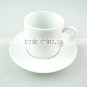 Wholesale Cheap Hotel Restaurant White Ceramic Porcelain Coffee Tea Cup and Saucer thumbnail-1