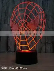 Indoor Spider Man Shape 3D Vision Desktop Led Night Light thumbnail-1