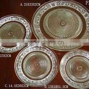 ZIBO Wholesale Hot Sale Clear Glass Charge Plate thumbnail-1