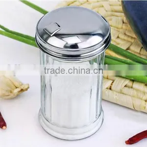 300ml Vertical Stripe Transparent Glass Spice Package Containers With Metal Hole Cap thumbnail-3
