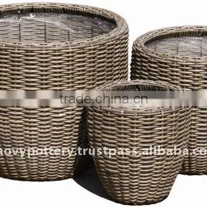 Wicker Planter, Poly Rattan Planter thumbnail-1