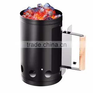 Good Helper Outdoor BBQ Chimney Charcoal Fire Starter With Wooden Handle thumbnail-1