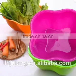 Plastic Vegetable Fruit Storage Basket for Kitchen,sink Kitchen Basket Washing Round Plastic Fruit Caddy Storage thumbnail-3