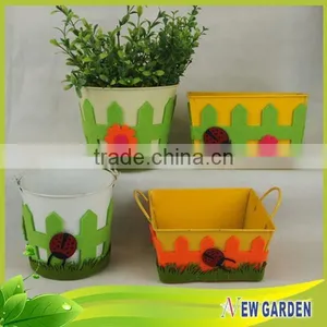 High Appraise Unique Metal Storage Basket,Decorative Metal Flower Pot thumbnail-1