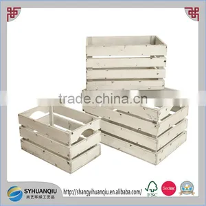 White-Washed Distressed Storage Crates, Set of 3 thumbnail-1