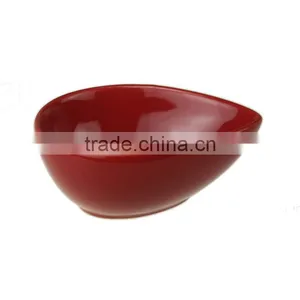 Red Color Customized Ceramic Water-drop Shape Bowl thumbnail-1