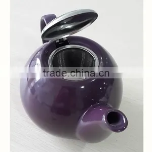 BTHJC-7 2014 Design Ceramic Color Teapot With S/S Lid and Strainer thumbnail-2