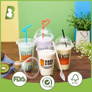 16oz Disposable Clear/Colored Plastic Cup thumbnail-1