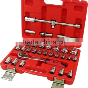 High Quality 32Pcs 1/2" Dr.Socket Wrench Set In Plastic Case thumbnail-1