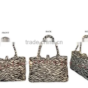 Cotton Canvas Zebra Print Gift Bag With Padded Rope Handle thumbnail-1