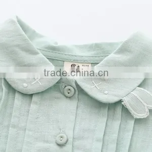 2016 Beautiful Long Sleeve Baby Cotton Frocks Designs Wholesale Ruffles Soft Girls Boutique Dresses thumbnail-3
