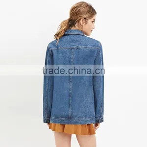 New Hot Sale Plus Size Women Plain Denim Jacket thumbnail-2