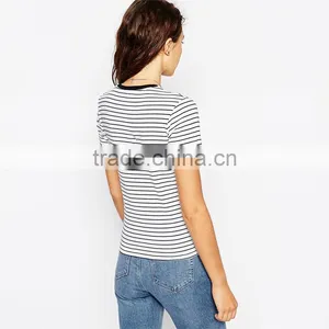 1975 Printed Black and White Striped t Shirt Producer From China thumbnail-3