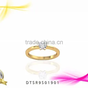 Cubic Zircon Stud Gold Plated Ring thumbnail-1