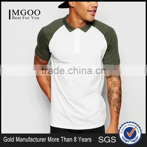 New Design Cheap Price Casual Summer Plain 180g 100% Cotton Short Sleeve Contrast Color Sleeve Mens POLO T-Shirt thumbnail-1