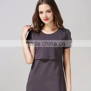 Wild Maternity Tops Street Style Breastfeeding Clothing Scoop Neck Pregnant Mother T-shirts thumbnail-2