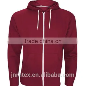 Mens Boys Plain American Fleece Zip Up Hoodie Sweatshirt thumbnail-4