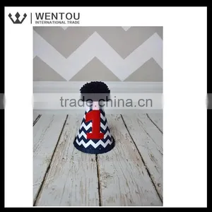 Wholesale Navy Blue and Green Argyle Number Birthday Hat thumbnail-6