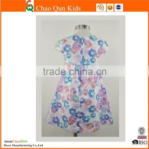 2017 Girls Cotton Summer Flower Girl Net Wedding Kids Dresses thumbnail-2