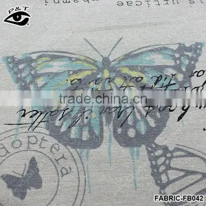100% Linen Fabri Cotton Fabric Wholesale Fabric Butterfly Printed for Home Textile Curtain Fabric thumbnail-1