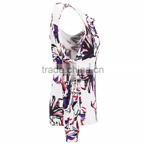 B22622A Europe Ladies Fashion Printting Strapless T-shirt Blouse thumbnail-6