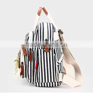 Double Shoulder Customer Print Canvas Back Pack for Women thumbnail-3