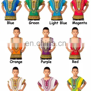 Kids African Dashiki Ethnic Cotton Shirts thumbnail-1