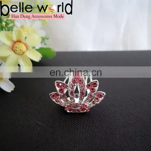 3 CM Mini Flower Rhinestone Hair Comb Clip thumbnail-1