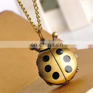 Fashion Reaver With Active Wings Design Pocket Watch Chains Necklaces Reaver Pendant Quartz Long Chain Watch thumbnail-5