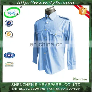 Hot Selling High Quality Long-Sleeve Military Man Shirt of 100% Cotton thumbnail-1